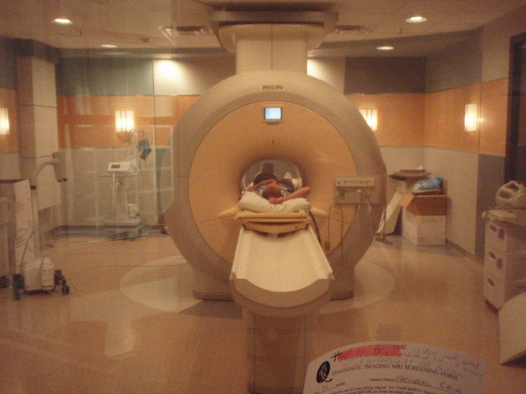 person in MRI machine
